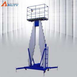 廠家批發(fā)雙桅小型電動鋁合金升降機(jī) 移動液壓鋁合金升降機(jī)平臺